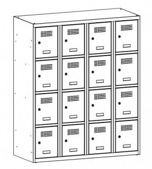Metal wardrobe with reduced height MSum 344S width 1200 mm - 1