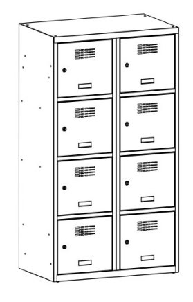 Metal wardrobe with reduced height MSum 424S width 800 mm - 1