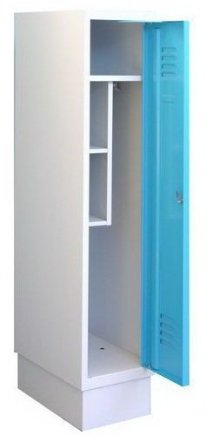 Metal wardrobe with reduced height MSum 410S width 400 mm - 1