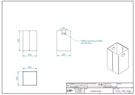 Insert for waste bin KOS 1302, 1296, 1299 - 2
