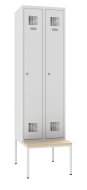 Sum 320 W metal wardrobe with bench P321 W
