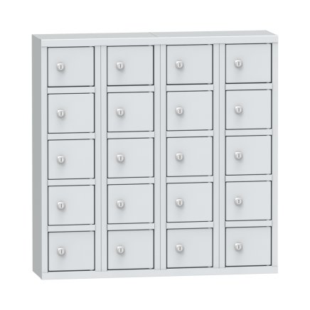 Metal cabinet with 20 lockable boxes - 1