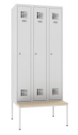 Sum 330 W metal wardrobe with bench P331 W - 1