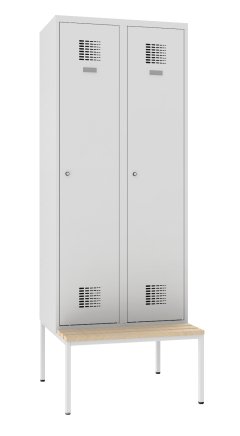Sum 420 W metal wardrobe with bench P421 W - 1