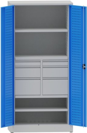Workshop cabinet with divided drawers and shelves - 1