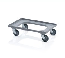 Chassis for crates - 4 swivel wheels, gray color