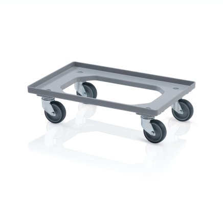 Chassis for crates - 2 swivel wheels, gray color - 1