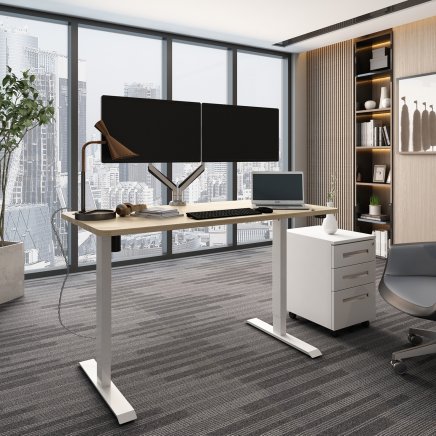 Electrically height-adjustable table, width 1200 mm - 2