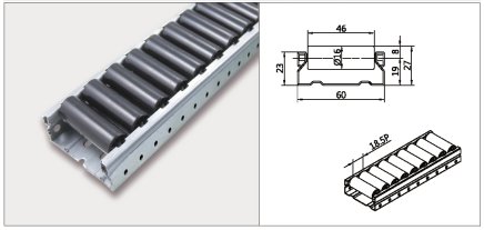 Roller track PL-601F_BK roller diameter 16 mm - 1