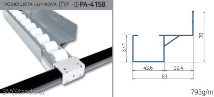 Guide bar aluminum PA-415B - 1