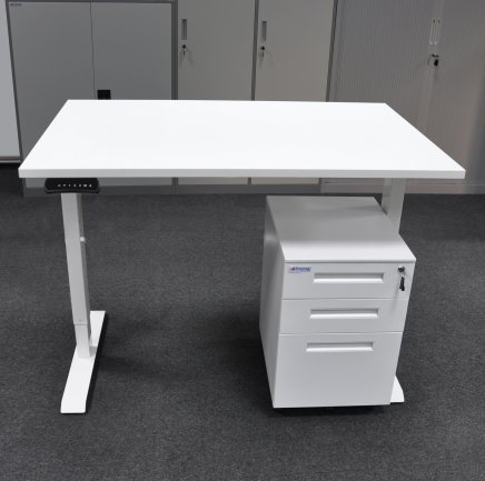 Height-adjustable table with container EO16_HDT - 1