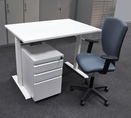 Office desk with chair and container EO14_HDT_Matrix - 1