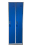 Metal wardrobe with two compartments and padlock closure - 1
