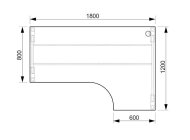 Office desk Ergo left Hobis UEA 180060L - 2