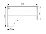 Office desk Ergo left Hobis UEA 1800P - 2