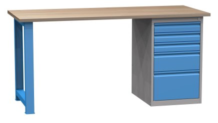 Workshop table with base container SD41732 1700 mm - 1