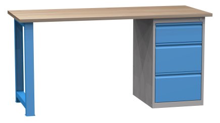 Workshop table with base container SD41733 1700 mm - 1