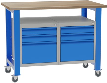 Mobile workshop table with inserted containers SD41214K - 1