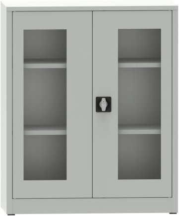 Metal filing cabinet with Plexiglas glass doors C2973H2 - 1