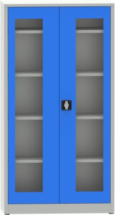 Metal filing cabinet with Plexiglas glass doors C2974H1 - 1