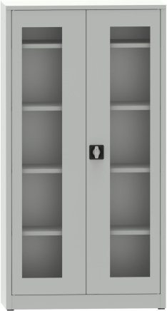 Metal filing cabinet with Plexiglas glass doors C2974H1 - 2