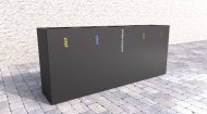 Steel V outdoor bin for sorted waste - 1