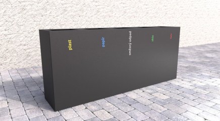 Steel V outdoor bin for sorted waste - 1