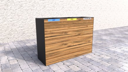 Outdoor wooden litter bin Pera - 1