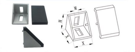 Angle 90° with cap, 38 x 38 mm - 1
