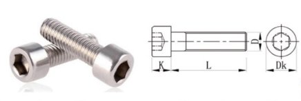 Screw with cylindrical head KDC-8x12 - 1