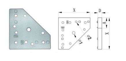 Corner flange for KFG-30 profiles - 1