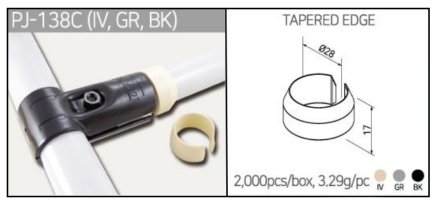 Plastic holder with beveled edge PJ-138C, color black - 1
