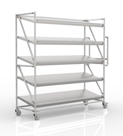 Crate rack trolley with 1700 mm wide inclined shelves, SP17040 (3 models) - 1