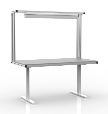 Electrically height-adjustable table made of aluminum profiles - 1