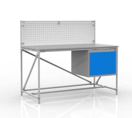 Workshop table with perforated panel width 1500 mm, 24040835 - 1