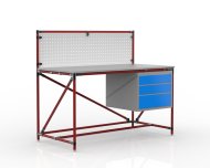 Workshop table with perforated panel width 1500 mm, 24040833 - 2