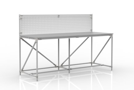 Workshop table with perforated panel width 2000 mm, 24040836 - 1