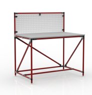 Workshop table from pipe system with perforated panel 240408312 (3 models) - 2