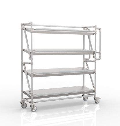 Crate rack trolley with 1300 mm wide inclined shelves, SP13030 (4 models) - 1