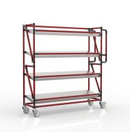 Crate rack trolley with 1300 mm wide inclined shelves, SP13030 (4 models) - 2