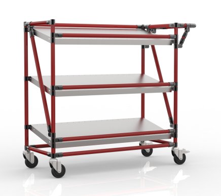 Crate rack trolley with inclined shelves 24042530 - 2