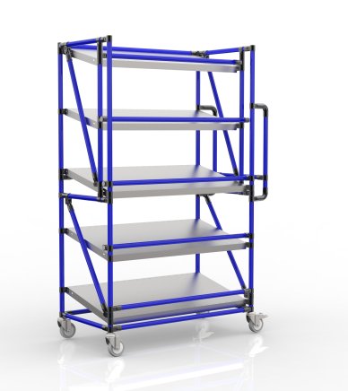 Crate rack trolley with inclined shelves SP100_50_40 - 3