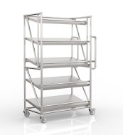 Crate rack trolley with inclined shelves SP100_50_40 - 4