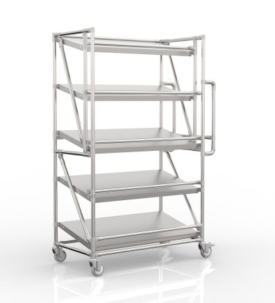 Crate rack trolley with inclined shelves SP100_50_40 - 4
