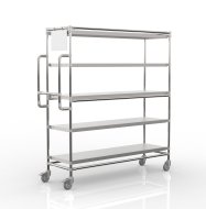 Crate rack trolley with 5 straight shelves, SPS15040 - 4
