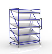 Shelving trolley for crates with slanted shelves 1300 mm wide, SP13080 - 3