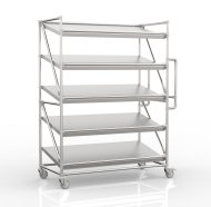 Shelving trolley for crates with inclined shelves 1300 mm wide, SP13060 - 4