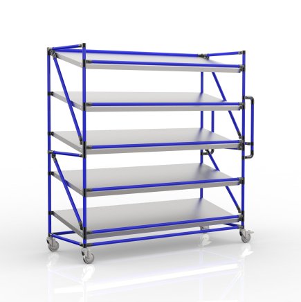 Shelving trolley for crates with inclined shelves 1700 mm wide, SP17060 - 3