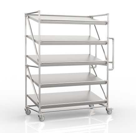 Shelving trolley for crates with inclined shelves 1300 mm wide, SP13060 - 4