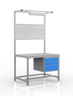 Workshop table made of aluminum profiles, 3 drawers (various options)